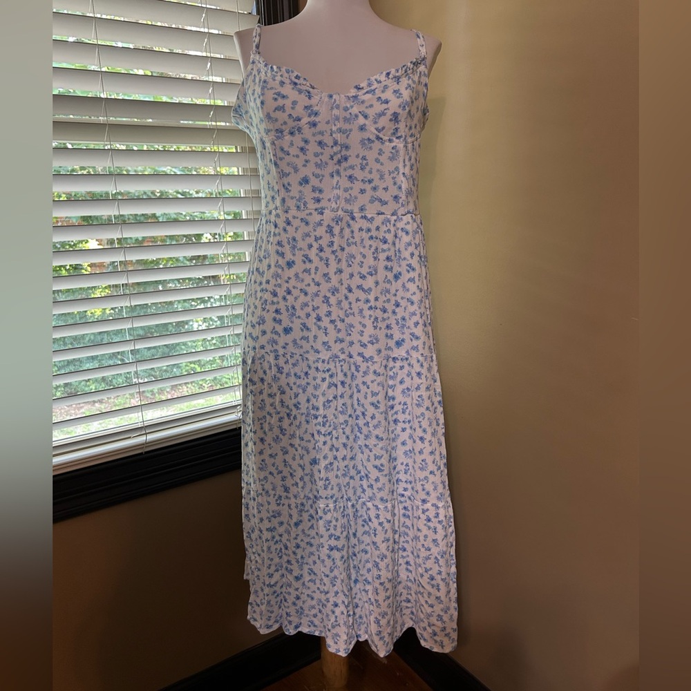 Floral Blue and White Women's Dress